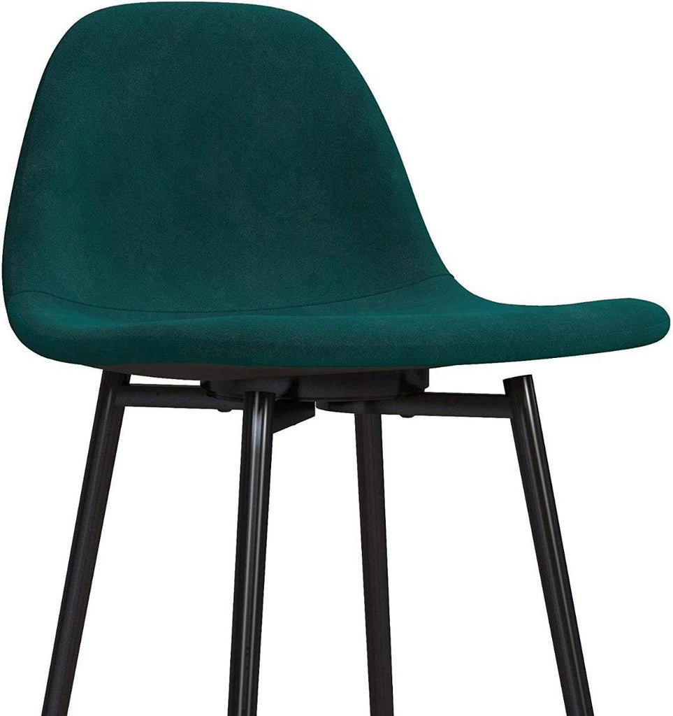 Calvin Single Upholstered Counter Stool in Green Velvet by Dorel - Price Crash Furniture