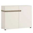 Chelsea 1 Drawer 2 Door 109.5cm Sideboard in White Gloss with Truffle Oak - Price Crash Furniture