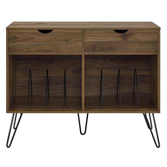 Concord 2 Drawer Turntable Bookcase Unit in Walnut by Dorel - Price Crash Furniture