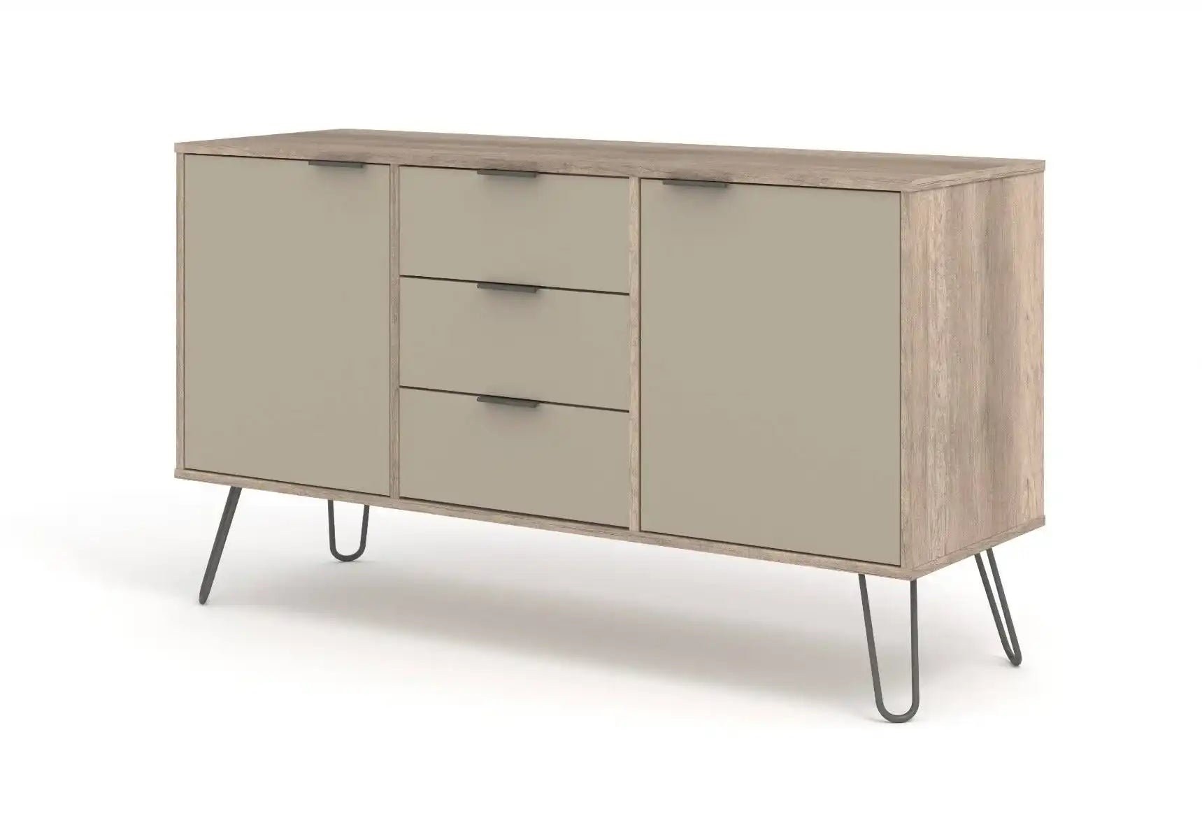 Core Products Augusta Medium Sideboard 2 Doors 3 Drawers in Driftwood & Calico - Price Crash Furniture