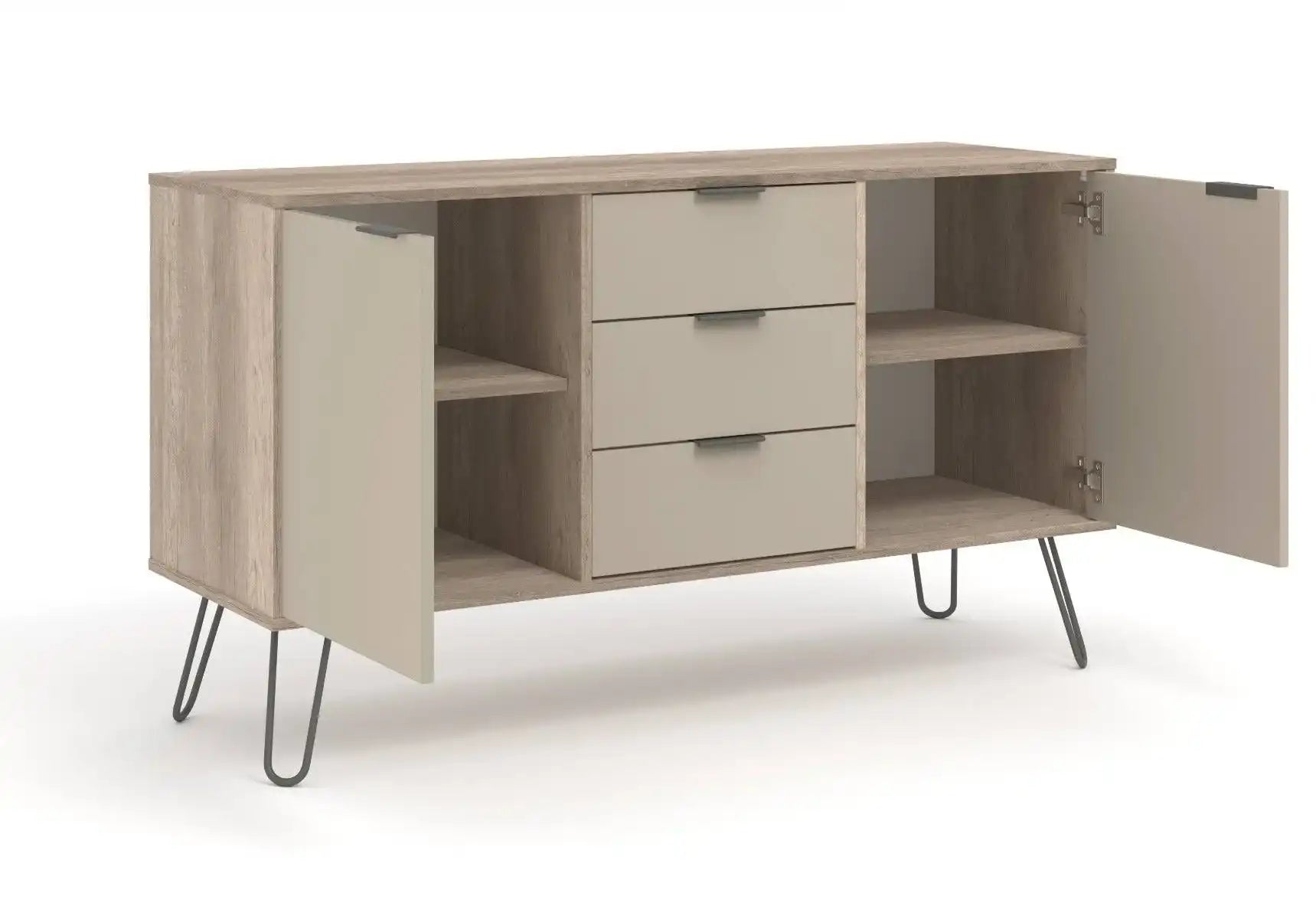 Core Products Augusta Medium Sideboard 2 Doors 3 Drawers in Driftwood & Calico - Price Crash Furniture