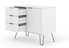 Core Products Augusta Small Sideboard 1 Door 3 Drawer in White - Price Crash Furniture