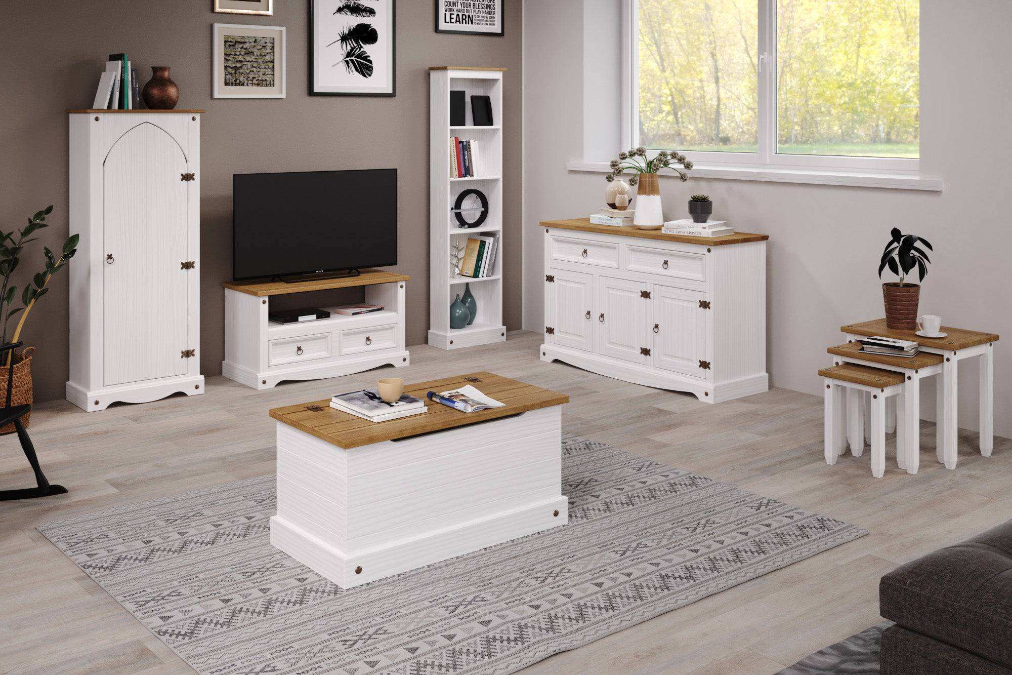 Core Products Corona White Washed Medium Sideboard - Price Crash Furniture