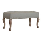 Cream Upholstered Studded Hallway and Dining Bench Seat - Price Crash Furniture
