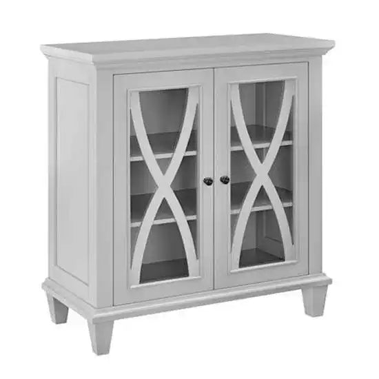 Ellington Glazed 2 Door Display Cabinet in Grey by Dorel - Price Crash Furniture
