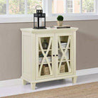 Ellington Glazed 2 Door Display Cabinet in Ivory by Dorel - Price Crash Furniture