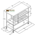 Elmwood Drinks Trolley Serving Cart in Distressed Grey Oak by Dorel - Price Crash Furniture