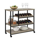 Elmwood Drinks Trolley Serving Cart in Distressed Grey Oak by Dorel - Price Crash Furniture