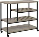Elmwood Drinks Trolley Serving Cart in Distressed Grey Oak by Dorel - Price Crash Furniture