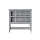 Franklin Storage Cabinet with 2 Glazed Doors in Grey by Dorel - Price Crash Furniture