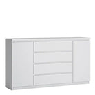 Fribo 2 Door 4 Drawer Sideboard Buffet Unit in White (Large) - Price Crash Furniture