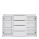 Fribo 2 Door 4 Drawer Sideboard Buffet Unit in White (Small) - Price Crash Furniture