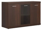 Imperial 3 Door Glazed Sideboard In Dark Mahogany Melamine - Price Crash Furniture
