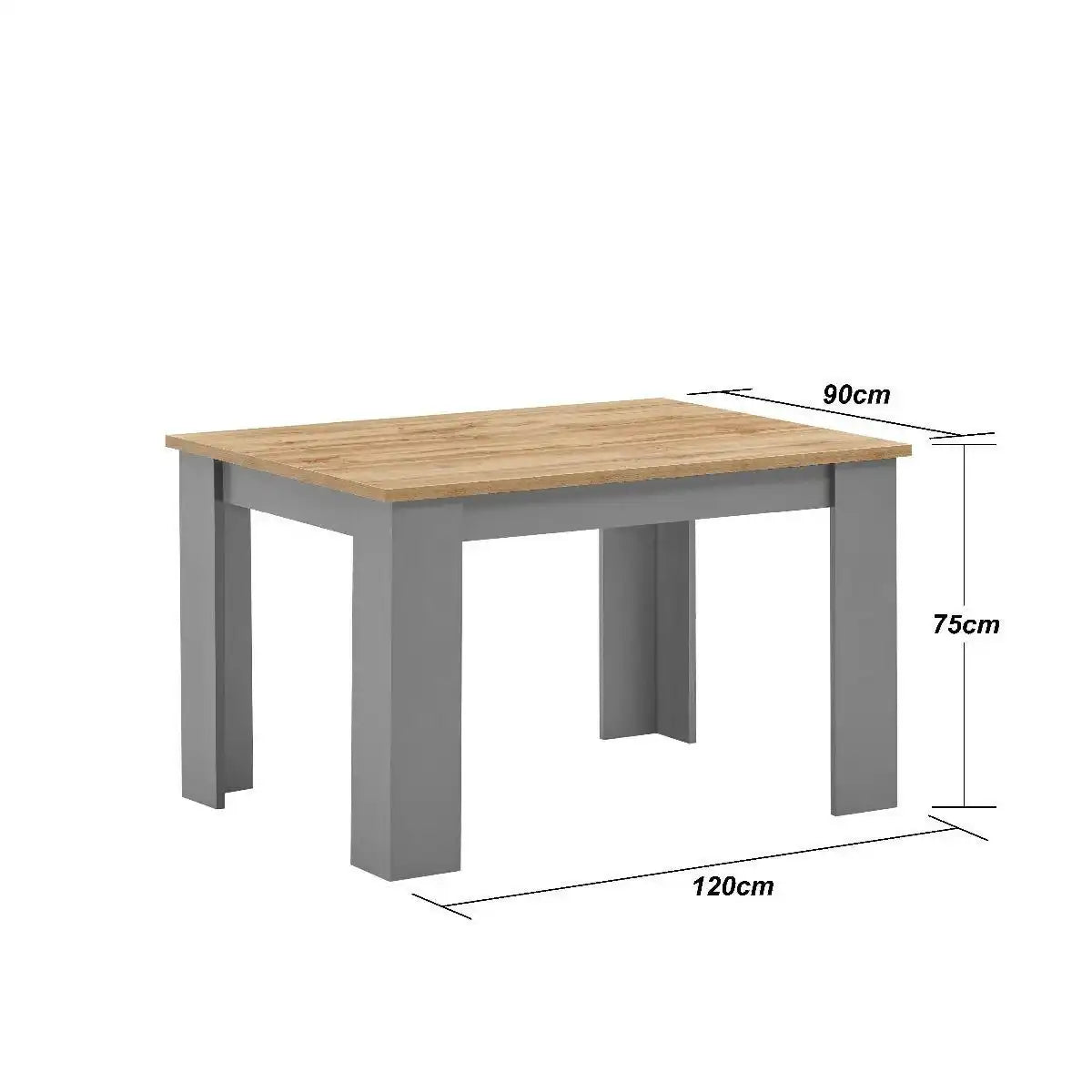 Lisbon 3 piece grey dining set: 120cm table, 2 benches - Price Crash Furniture