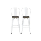 Luxor Pair of 24in Metal Counter Stools in Silver by Dorel - Price Crash Furniture