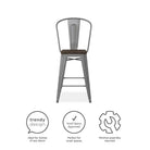 Luxor Pair of 24in Metal Counter Stools in White by Dorel - Price Crash Furniture