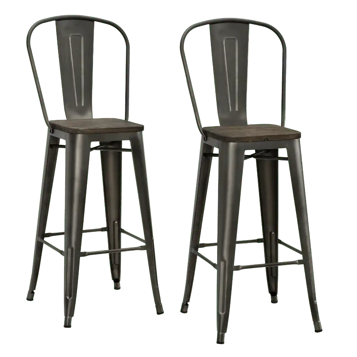 Luxor Pair of 30in Metal Bar Stools in Copper by Dorel - Price Crash Furniture