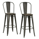 Luxor Pair of 30in Metal Bar Stools in Copper by Dorel - Price Crash Furniture