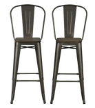 Luxor Pair of 30in Metal Bar Stools in Copper by Dorel - Price Crash Furniture