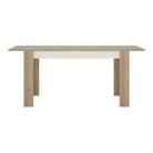 Lyon Extending Medium Dining Table 140/180 cm In Riviera Oak / White High Gloss - Price Crash Furniture