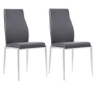 Milan High Back Chair Dark Brown Faux Leather. Set of 2 - Price Crash Furniture