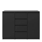 Naia Sideboard - 4 Drawers 2 Doors in Black Matt - Price Crash Furniture