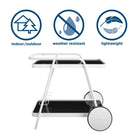 Novogratz Barbie Drinks Bar Serving Cart in White Indoor/Outdoor - Price Crash Furniture