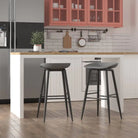 Novogratz Riley Set of 2 Barstools in Grey for Indoor/Outdoor - Price Crash Furniture