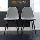 Pair of Calvin Upholstered Dining Chairs in Grey by Dorel - Price Crash Furniture
