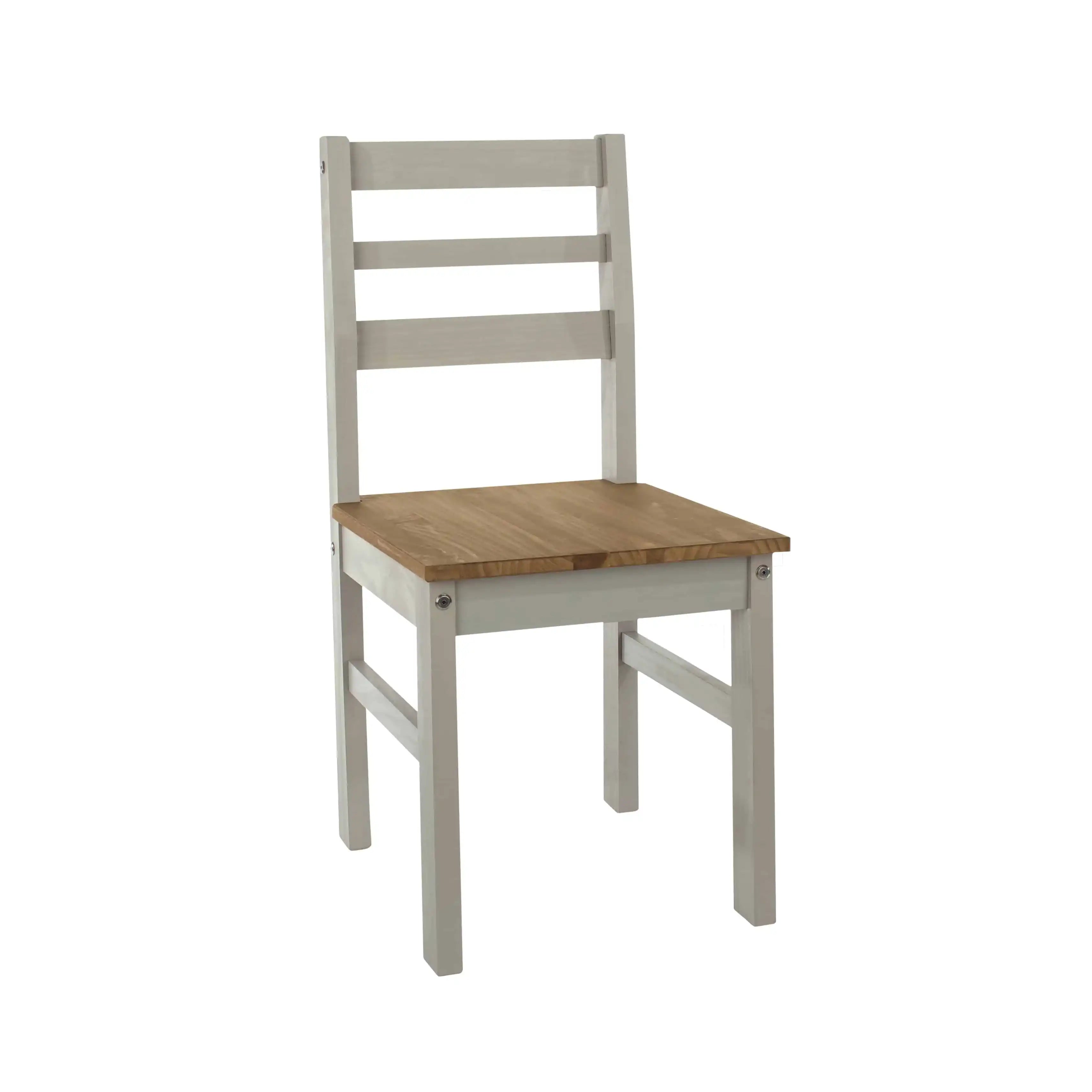 Pair of Core Products Corona Grey Washed Linea Ladder Back Dining Chairs - Price Crash Furniture