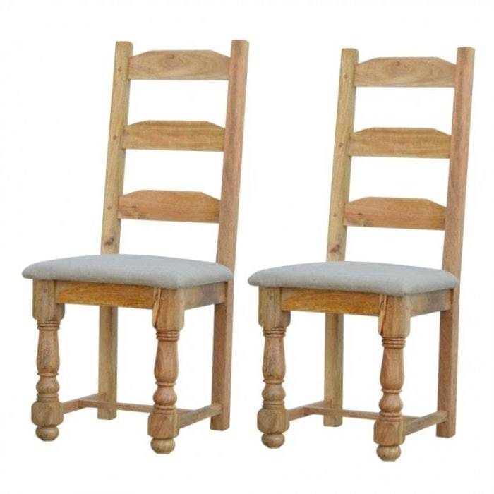 Pair of Granary Royale Dining Chairs With Leather Seat Pad - Price Crash Furniture