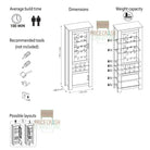 Rapallo 2 Door Display Cabinet with Wine Rack in Chestnut and Matera Grey - Price Crash Furniture