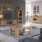 Rapallo Extending Dining Table 160-200cm in Chestnut and Matera Grey - Price Crash Furniture