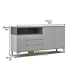 Roomers Sideboard 3 Drawers 3 Doors in White and Oak - Price Crash Furniture