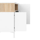 Roomers Sideboard 3 Drawers 3 Doors in White and Oak - Price Crash Furniture