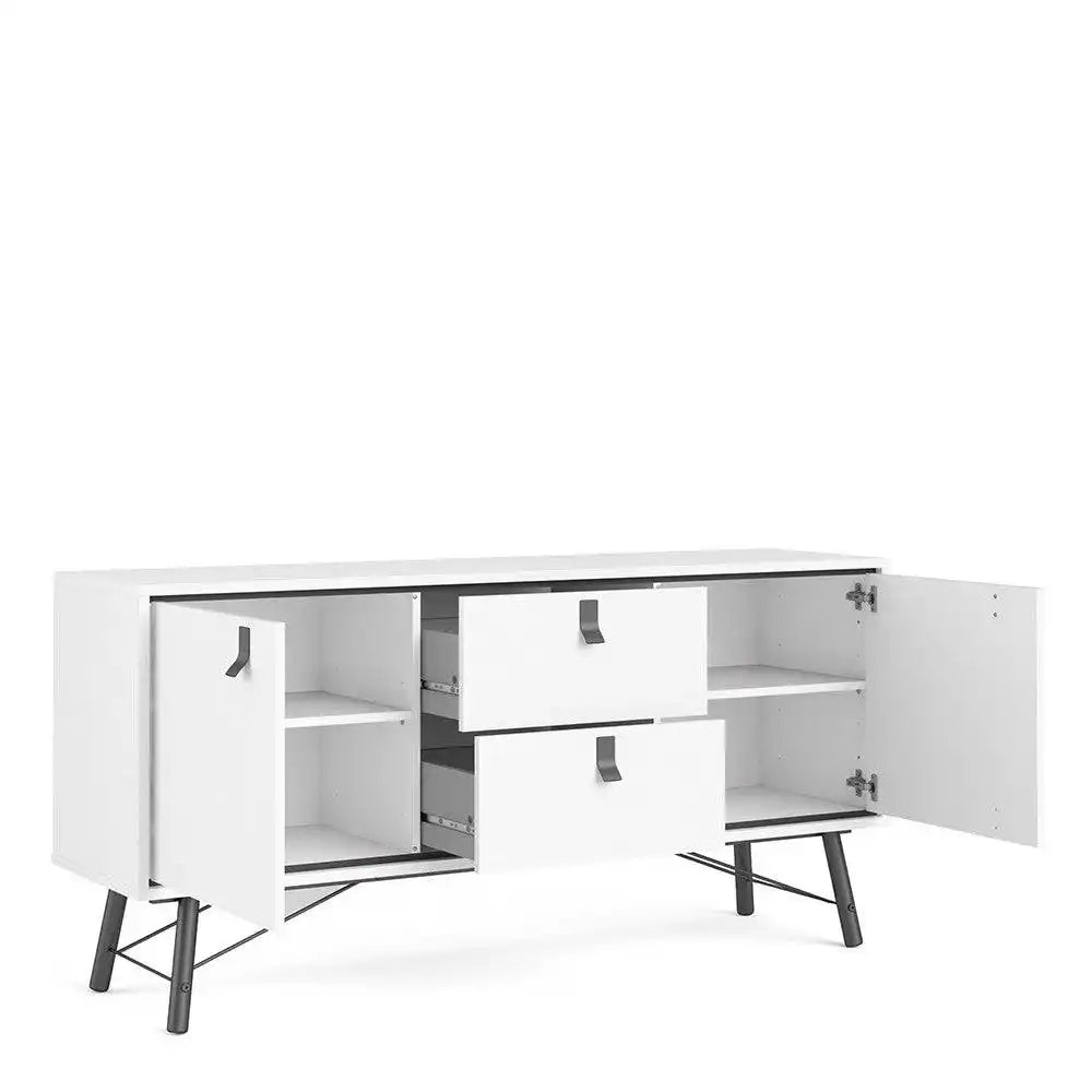 Ry Sideboard 2 Doors + 2 Drawers in Matt White - Price Crash Furniture