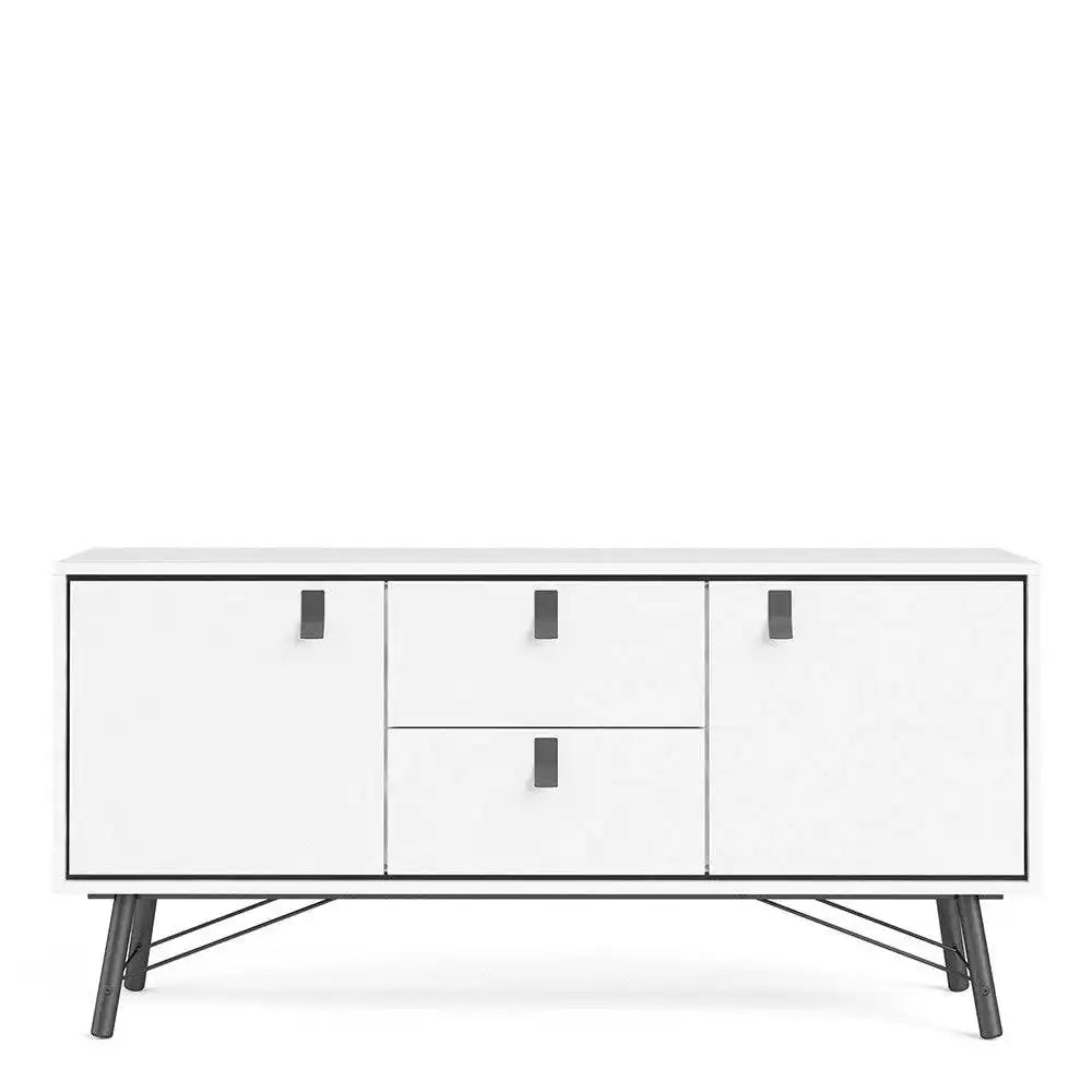 Ry Sideboard 2 Doors + 2 Drawers in Matt White - Price Crash Furniture