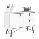 Ry Sideboard with 1 Door + 2 Drawers in Matt White - Price Crash Furniture