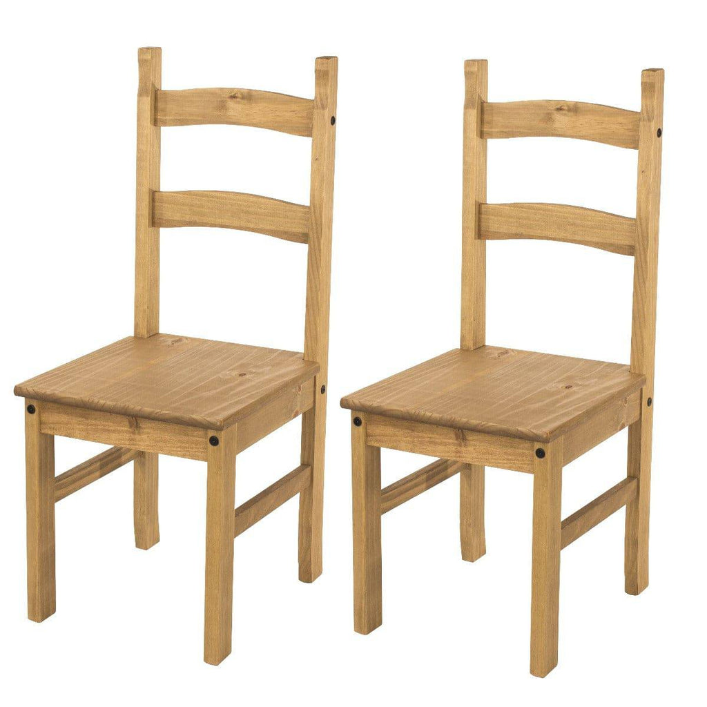 Set of 2 Corona Solid Pine Dining Chairs by Core Products - Price Crash Furniture