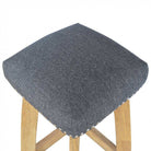 Solid Wood Bar Stool With Black Tweed - Price Crash Furniture