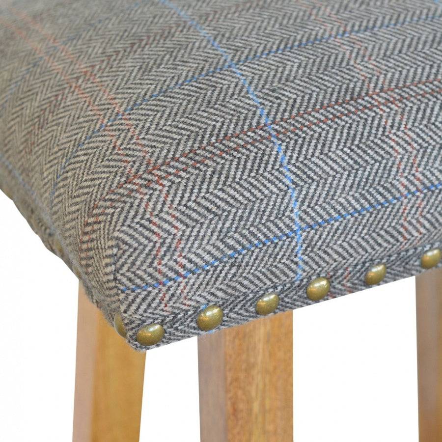 Stool With Upholstered Multi Tweed - Price Crash Furniture