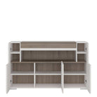 Toronto 3 Door Sideboard With Open Shelving (inc. Plexi Lighting) - Price Crash Furniture