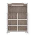 Toronto Low 2 Door Cabinet With Open Shelf (inc. Plexi Lighting) - Price Crash Furniture