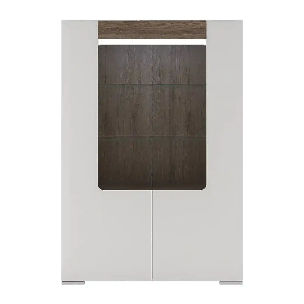 Toronto Low Glazed 2 Door Display Cabinet With Internal Shelves (inc. Plexi Lighting) - Price Crash Furniture