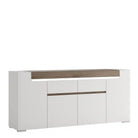 Toronto Wide 4 Door 2 Drawer Sideboard (inc. Plexi Lighting) - Price Crash Furniture