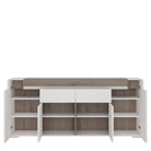 Toronto Wide 4 Door 2 Drawer Sideboard (inc. Plexi Lighting) - Price Crash Furniture