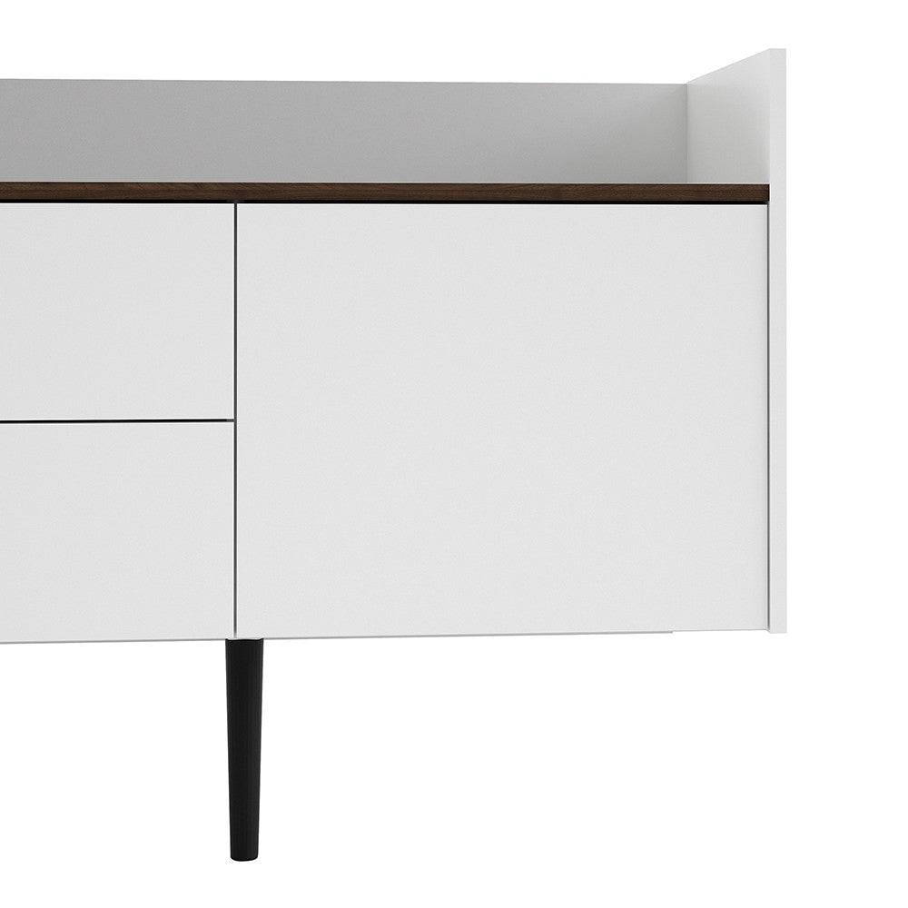Unit Sideboard 2 Drawers 3 Doors In White And Walnut* - Price Crash Furniture