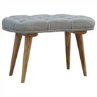 Upholstered Nordic Style Bench With Deep Buttoned Grey Tweed Top - Price Crash Furniture