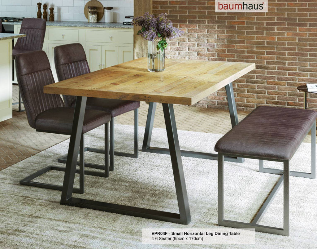 Urban Elegance - Reclaimed SMALL (Horizontal Leg / 95cm x 170cm top) by Baumhaus - Price Crash Furniture