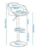 Windsor Faux Leather & Chrome Barstool in Black & Walnut by Alphason - Price Crash Furniture